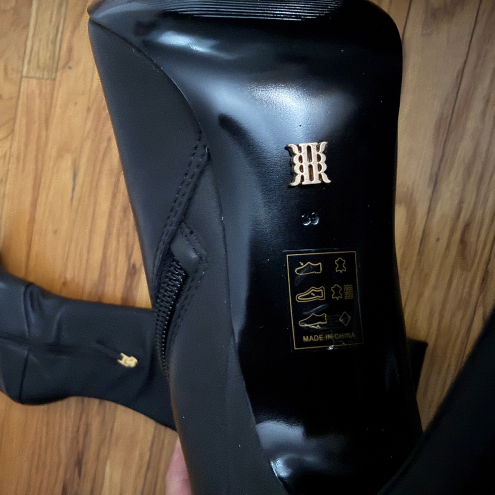 Reiss Black Over-the-Knee Stiletto Boots Size 39 - Picture 2 of 4
